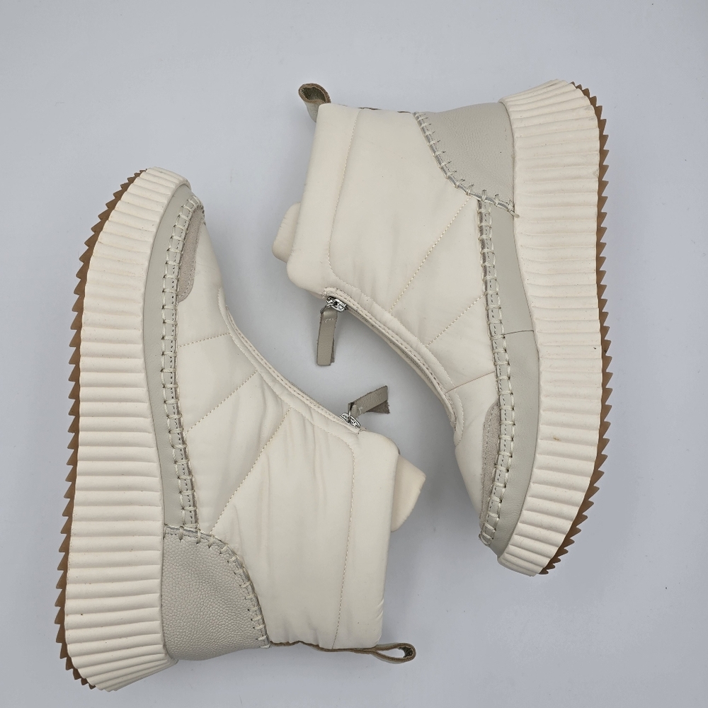 NWOT Dolce Vita Devlin Platform Zip-Up Sneakers, Ivory Nylon, Women's 8.5 - Picture 8 of 14